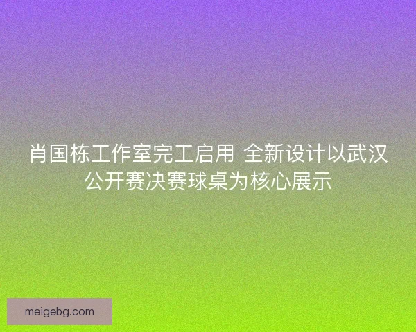 肖国栋工作室完工启用 全新设计以武汉公开赛决赛球桌为核心展示