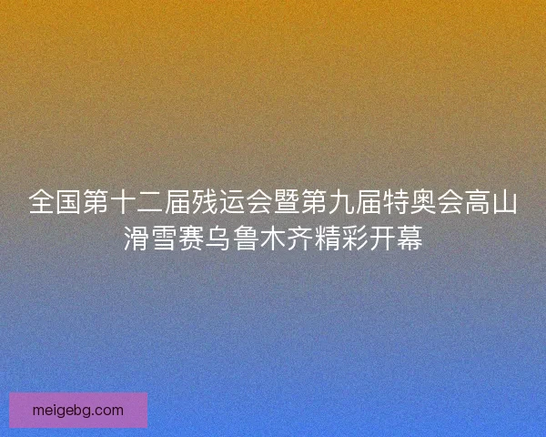 全国第十二届残运会暨第九届特奥会高山滑雪赛乌鲁木齐精彩开幕 全国第十二届残运会暨第九届特奥会高山滑雪赛乌鲁木齐精彩开幕